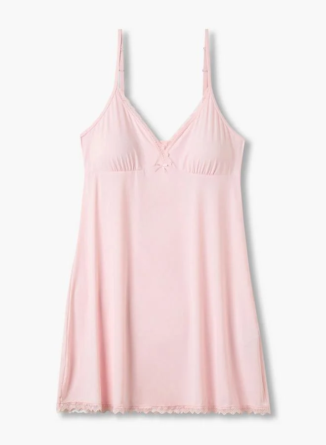 سبلاش فيڤ Slip Dress Sleeveless Lace Trim